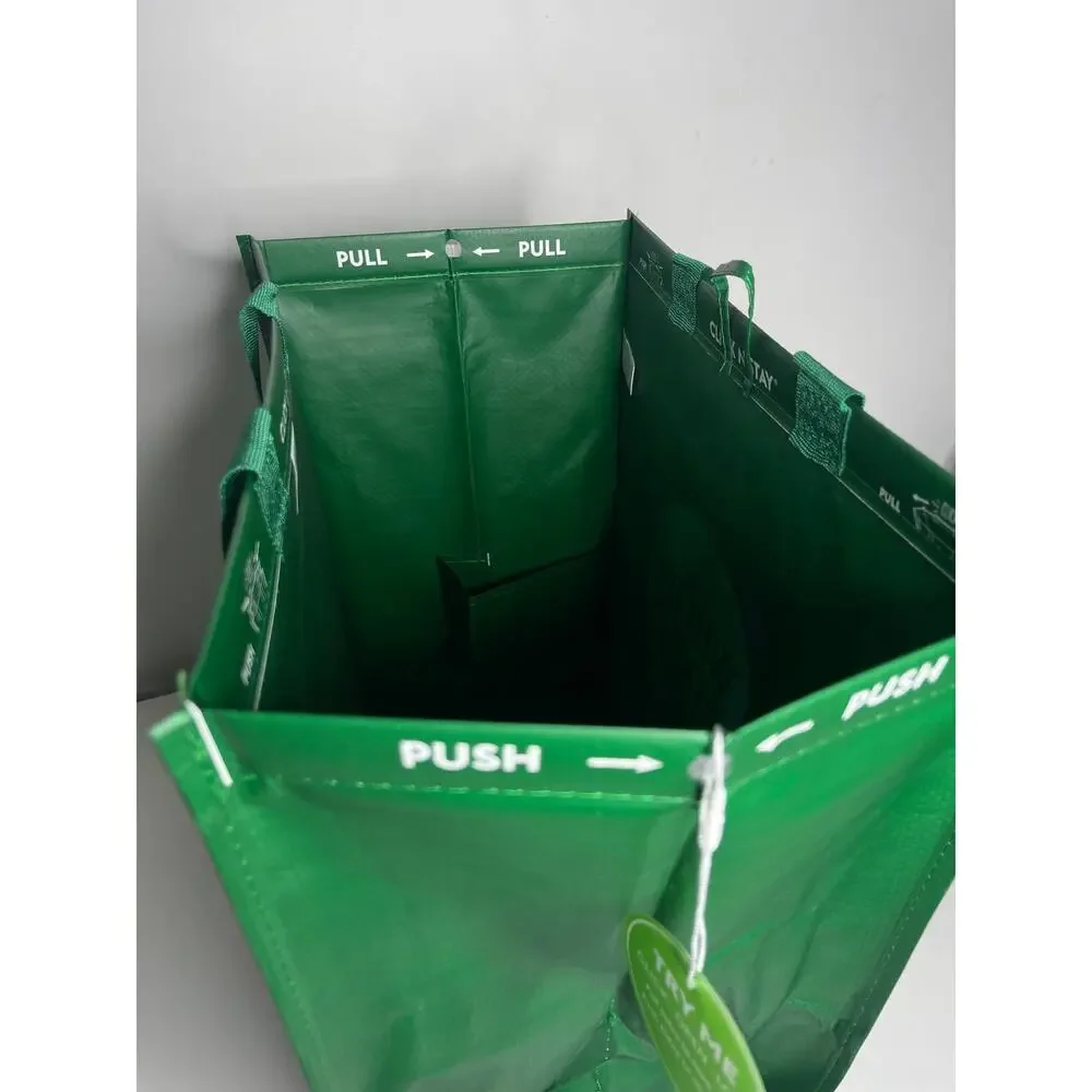 Whole Foods — Green Click N' Stay Collapsable Stand Up Tote Bag Box Double Strap